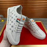 Noxwear - European New Shoes for Men Genuine Leather Casual Shoes Trend Print Flats Skateboard Shoes Youth Street Sneakers