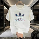 Noxwear - Summer and autumn simple and trendy machine-printed T-shirt loose and casual short-sleeved men's and women's sportswear top