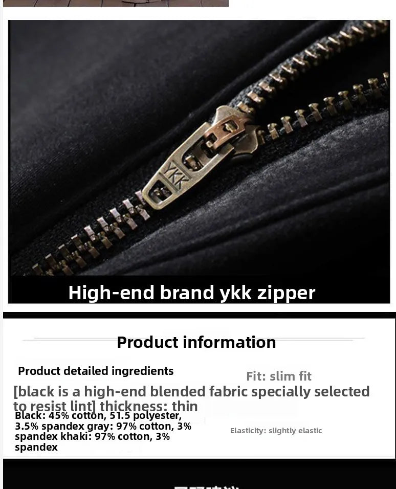Noxwear - 2025 Summer Thin Cotton Men's Casual Pants Trendy Versatile Elastic Light Business Trousers Work Formal Slim Straight Pants