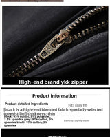 Noxwear - 2025 Summer Thin Cotton Men's Casual Pants Trendy Versatile Elastic Light Business Trousers Work Formal Slim Straight Pants