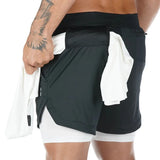 Noxwear - Camo Running Shorts Men Gym Sports Shorts 2 In 1 Quick Dry Workout Training Gym Fitness Jogging Short Pants Summer Men Shorts
