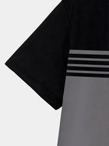 Noxwear - Fashionable men's summer new striped print comfortable breathable round neck T-shirt outdoor casual top