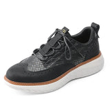 Noxwear - New Shoes for Men Leather Casual Shoes Fashion Breathable Brogues Sport Shoes Street Cool Chunky Sneakers