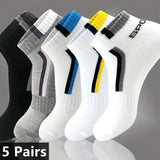 Noxwear - 10/5/3pairs Breathable Con Sports Stockings Men Bamboo Fiber Autumn and Winter Men Socks Sweat Absorption Deodorant.