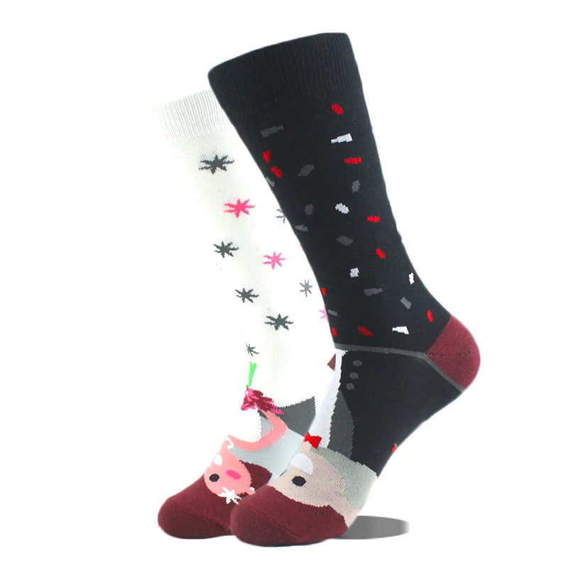 Noxwear - Cotton Happy Funny Socks Men Alien Planet Shark Crazy Design Sokken Unisex Novelty Dinosaur Crew Skateboard Calcetines Hombre