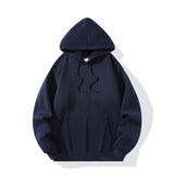 Noxwear - Men's Casual Thicken Hoodies Autumn Winter Long Sleeve Pullover Fashion Loose Solid Color Sweatshirt Spring Warm Outdoor Hoody