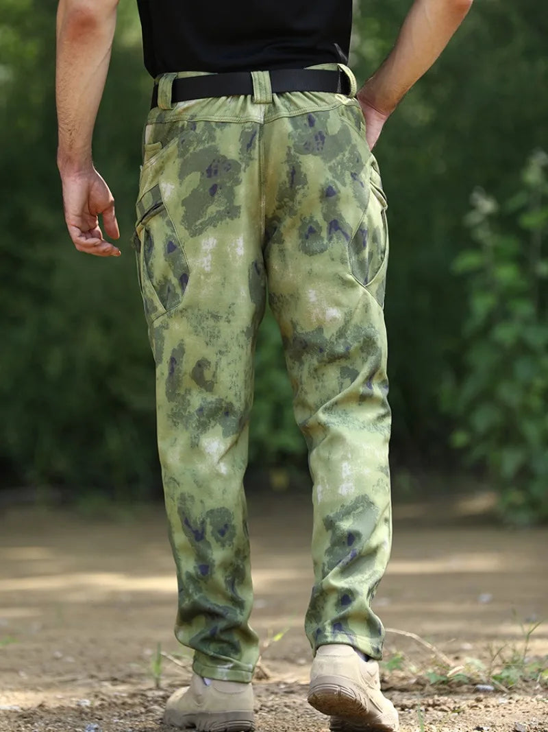 Noxwear - Men's Winter Pants Water Resistant Fleece Lined Snowboard Ski Softshell Tactical Pants with Multi-Pockets Outdoor Work Pants