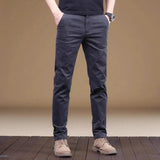Noxwear - 2025 Summer Thin Cotton Men's Casual Pants Trendy Versatile Elastic Light Business Trousers Work Formal Slim Straight Pants