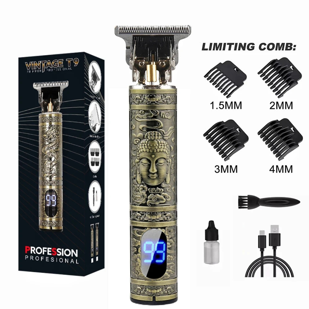Noxwear - T9 LCD Electric Hairdresser Oil Shaving Head Electric Pusher Carving