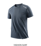 Noxwear - CHRLCK Men's Running Quick Drying T-shirts Breathable Hiking Fishing Tees Soft Elasticity Outdoor Sports Short Shirt Summer