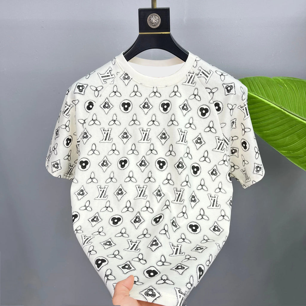 Noxwear - New Style Men's Casual Trendy Fashion Short-Sleeved T-Shirt Classic Round-neck T-Shirt Colorful Print Letters Summer Shirt