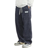 Noxwear - New Mens Corduroy Casual Pants Fashion Loose Fit Baggy Pants Straight Sweatpants Elastic Waist Drawstring Outdoor Streetwear