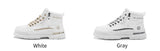 Noxwear - Winter Mens Warm Ankle Boots Fashion Versatile White Leather Shoes Outdoor Non-slip Sneakers for Man Motocycle Snows Boots Botas