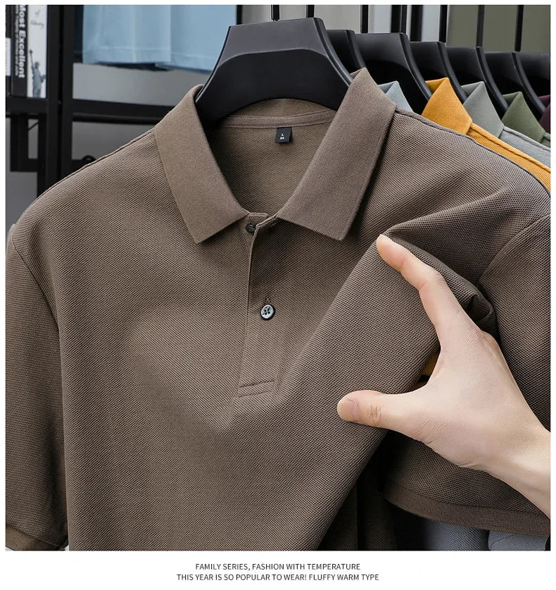 Noxwear - Men's 100% Cotton Polo Shirt - Summer Casual Breathable Tee,19 Colors,Ideal for Golf and Sports,Business Casual,Silk-Like Finish