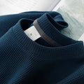 Noxwear - Waffle Short Sleeved T-shirt for Men and Women Summer Japanese Round Neck Half Sleeved Top Loose Casual Solid Color T-shirt