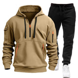 Noxwear-Sweatshirt set for autumn and winter outdoor sports and fitness trend hooded sweatshirt casual pants set