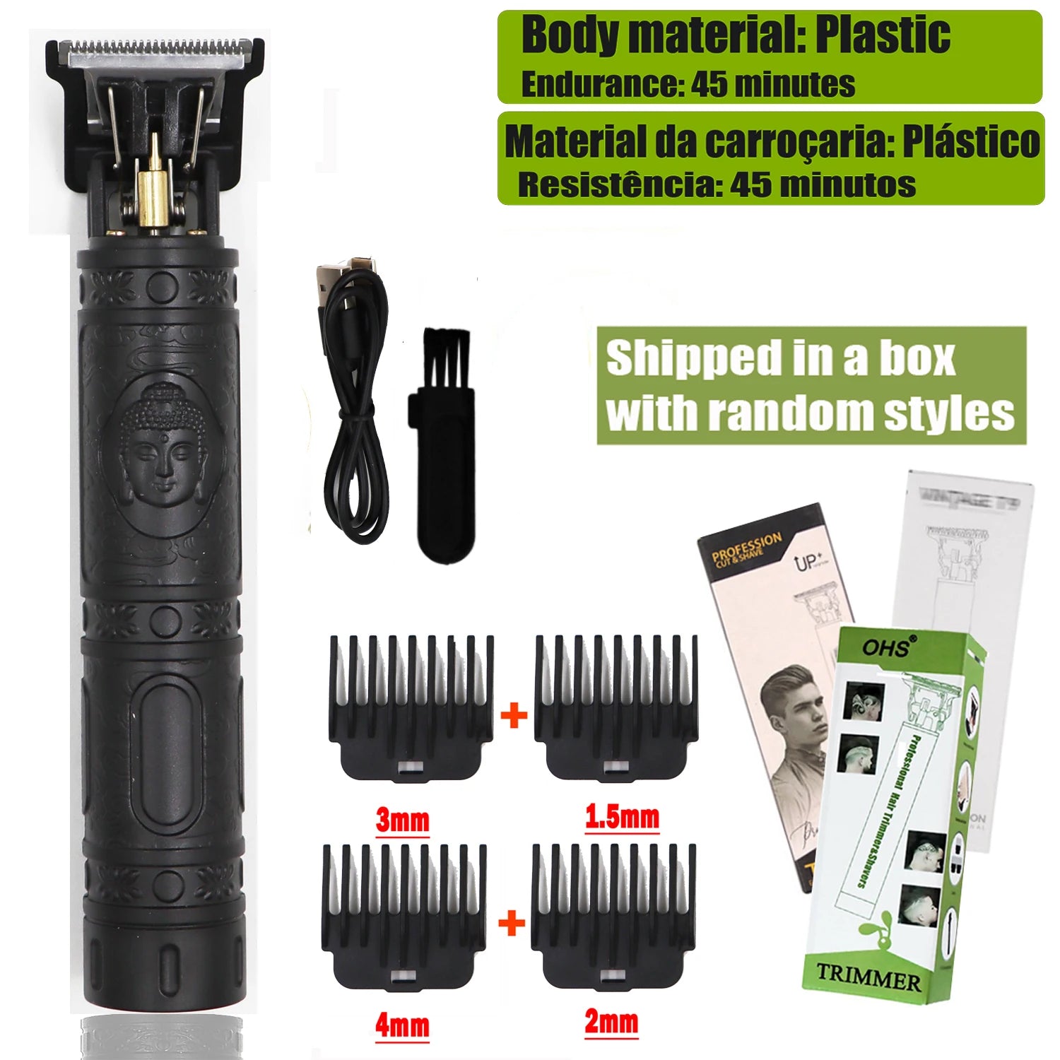 Noxwear - Vintage T9 Hair Clipper Beard Shaving Body Hair Trimmer Clippers Electric Men Haircut Machine 0mm Barber Shaver