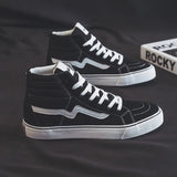 Noxwear - Spring New Shoes for Men Women Canvas Casual Shoes High Tops Flat Skateboard Vulcanized Shoes Lovers Cool Lace-up Sneaker