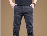 Noxwear - 2025 Summer Thin Cotton Men's Casual Pants Trendy Versatile Elastic Light Business Trousers Work Formal Slim Straight Pants