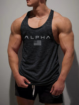 Noxwear - Cross-border European Size Alpha Men's Printed Round-neck Fitness Vest, Undershirt, Muscle Quick-drying Basketball Vest