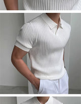 Noxwear - Summer Sports And Leisure Slim Fit T-Shirt Fashionable Men's Golf Polo Shirt Open Neck Breathable Quick Drying Short Sleeved Top