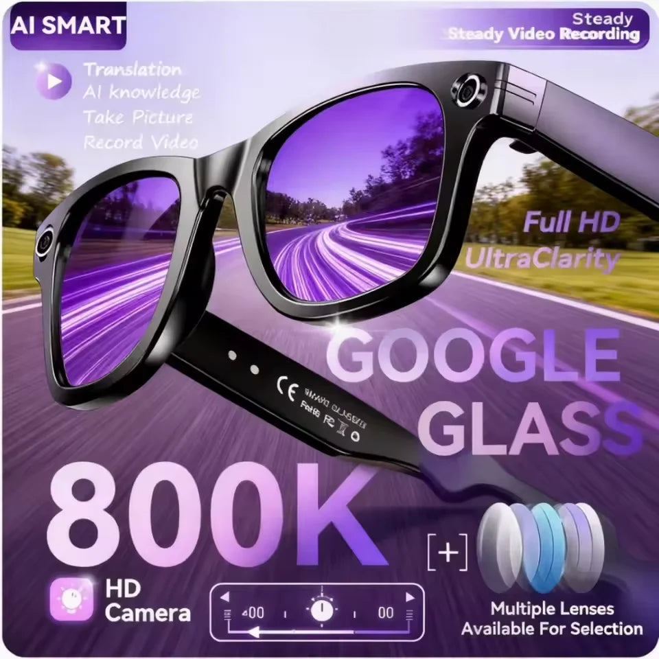 Noxwear - New 800W Camera AI Glasses Men Color-Changing Smart Translation Glasses Photo Video Recording Waterproof Call Smart Sunglasses