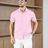Noxwear -New Men's Business Casual Solid Color Short Sleeved Shirt for Summer Fashion No Ironing Comfortable and Versatile Top