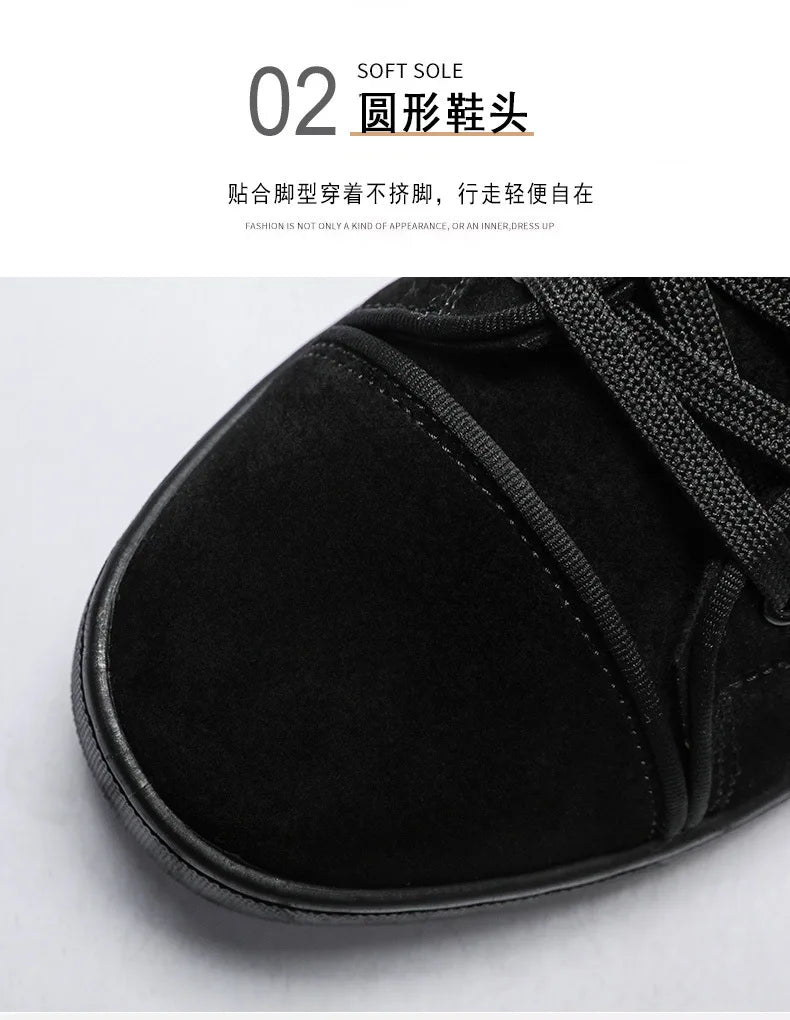 Noxwear - Autumn New Shoes for Men Suede Leather Casual Shoes Fashion Flat Skateboard Shoes Youth Cool Sneaker