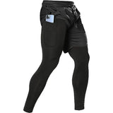 Noxwear - Men's Sport Pants 2 in1 Training Athletic Tracksuits Sportswear Workout Male Jogging Trousers Gym Fitness Running Pants Men