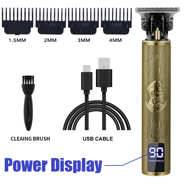 Noxwear - Vintage Hair Clipper Cordless Trimmer portable USB Fast Charging Hair Cutting Machine Electric Shaver Barber Professional Barber