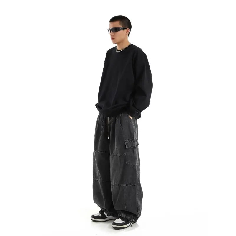 Noxwear - Black Baggy Cargo Jeans