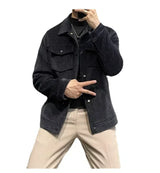Noxwear - Winter Fashion Jacket Men's Lapel Autumn and Winter New Corduroy Jacket  Retro Slim Fitting Jacket for