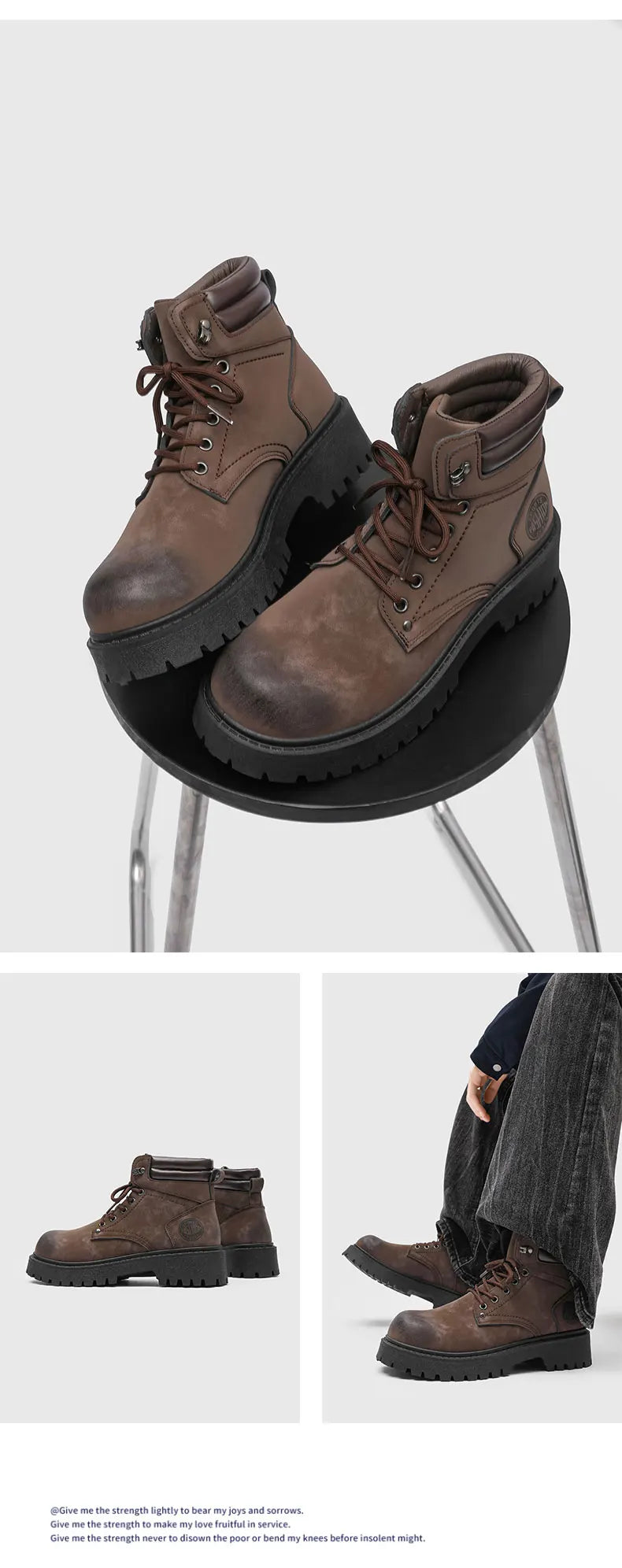 Noxwear - Handmade Men Boots Ankle Winter Leather Shoes Autumn Outdoor Hiking Boots Sneakers Hombres Botas High Top Footwear Anti Slip