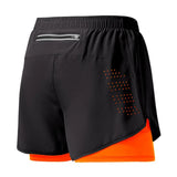 Noxwear - Men's Running Shorts Quick-drying Fitness Black Double Layer Shorts Men New Sport Workout Training Bodybuilding Short Pants