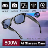 Noxwear - New 800W Camera AI Glasses Men Color-Changing Smart Translation Glasses Photo Video Recording Waterproof Call Smart Sunglasses