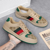 Noxwear - Spring Shoes for Men Canvas Casual Shoes Trend Print Cool Flat Skateboard Shoes Lace-up Sneaker Big Size