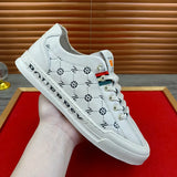 Noxwear - European New Shoes for Men Genuine Leather Casual Shoes Trend Print Flats Skateboard Shoes Youth Street Sneakers