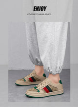Noxwear - Spring Shoes for Men Canvas Casual Shoes Trend Print Cool Flat Skateboard Shoes Lace-up Sneaker Big Size