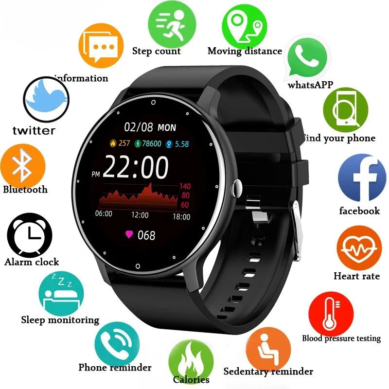Noxwear - LIGE Smart Watch Women Men Full Touch Screen Bluetooth Call Smartwatch Waterproof Sports Fitness Tracker Watches for Android iOS