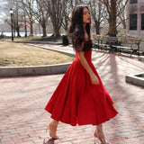 Noxwear Suninheart Spaghetti Strap Summer Party Dresses 2025 New Arrivals Fit and Flare Elegant Midi Dress Red Night Date Dress