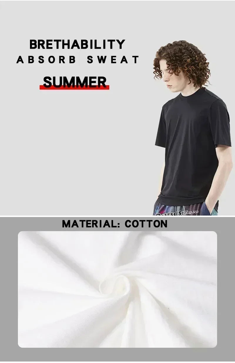 Noxwear - Men's Song Jinyu Cartoon Pattern T-shirt Harajuku Short Sleeved High-quality Cotton T-shirt Japanese Anime Solo Flat T-shirt