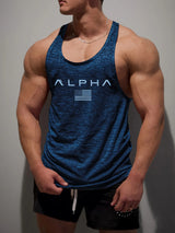 Noxwear - Cross-border European Size Alpha Men's Printed Round-neck Fitness Vest, Undershirt, Muscle Quick-drying Basketball Vest