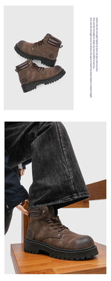 Noxwear - Handmade Men Boots Ankle Winter Leather Shoes Autumn Outdoor Hiking Boots Sneakers Hombres Botas High Top Footwear Anti Slip
