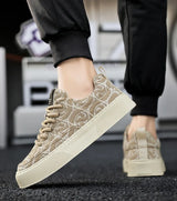 Noxwear - Men's Graffiti Prints Canvas Sneakers 2024 Spring Autumn Breathable Fashion Vulcanize Shoes Outdoor Lace Up Men Casual Shoes