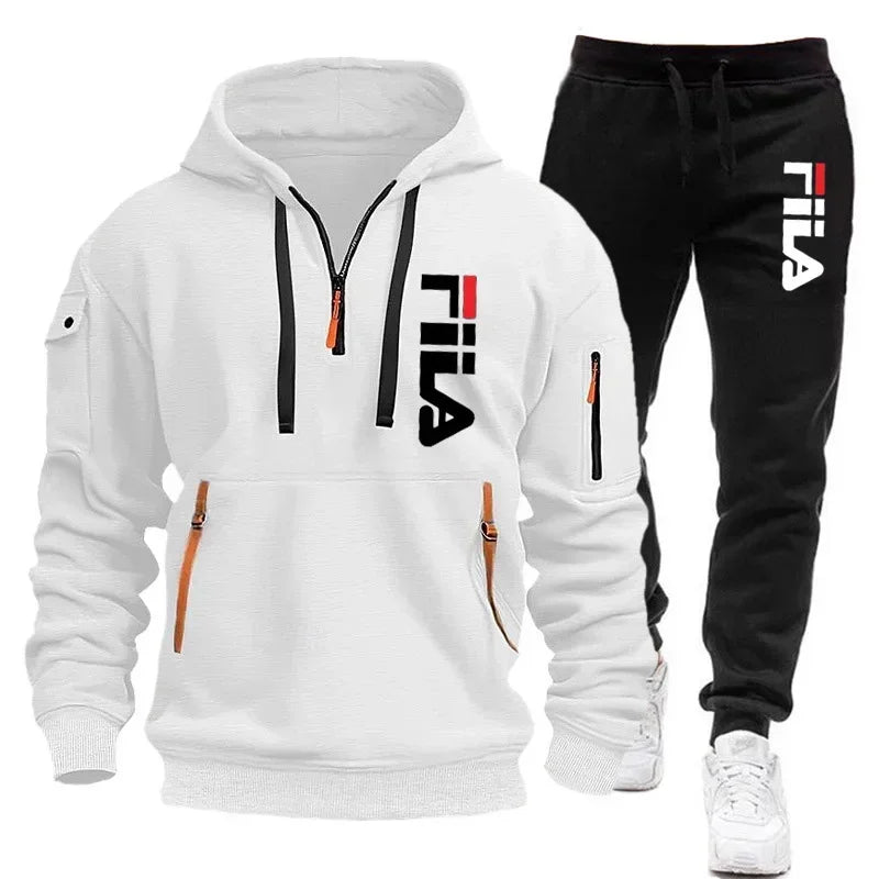 Noxwear-Two sets of 2025 new fashionable men's sportswear, a zippered hooded sweatshirt and sweatpants, for casual fitness and jogging
