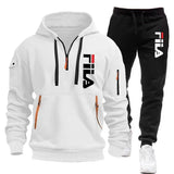 Noxwear-Two sets of 2025 new fashionable men's sportswear, a zippered hooded sweatshirt and sweatpants, for casual fitness and jogging