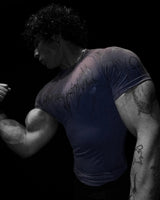 Noxwear - GYM T-shirt Men's Dark Gothic Print Muscle Tee  High Elasticity And Quick Drying Exercise For Bodybuilding Training 2025 Summer