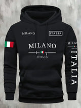 Noxwear - ITALIA MILANO Men Women Hoodie Outdoor Street Casual Sports Vacation Trend Spring Autumn Winter Couple Sweatshirt Top Clothing