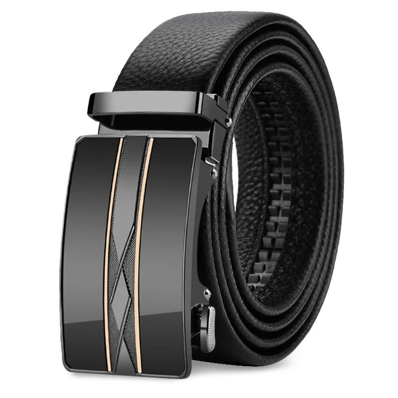Noxwear - OYIFAN Men Belt Genuine Leather Belt for men Automatic belts Adjustable waistband Business belts 허리띠