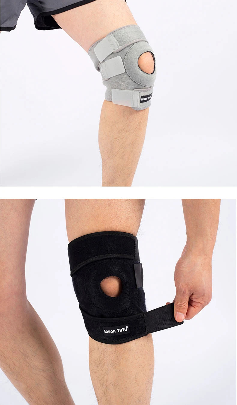 Noxwear - JASONTUTU 1PCS Breathable Four Spring Knee Support Brace Kneepad Adjustable Patella Knee Pads Safety